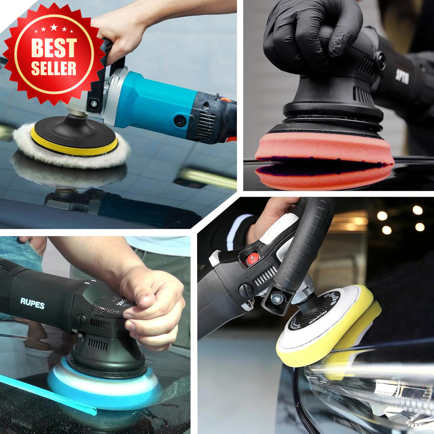 6 PC 6.5 Inch Buffing Polishing Pads Kit for 6 Inch Base Plate Auto US
