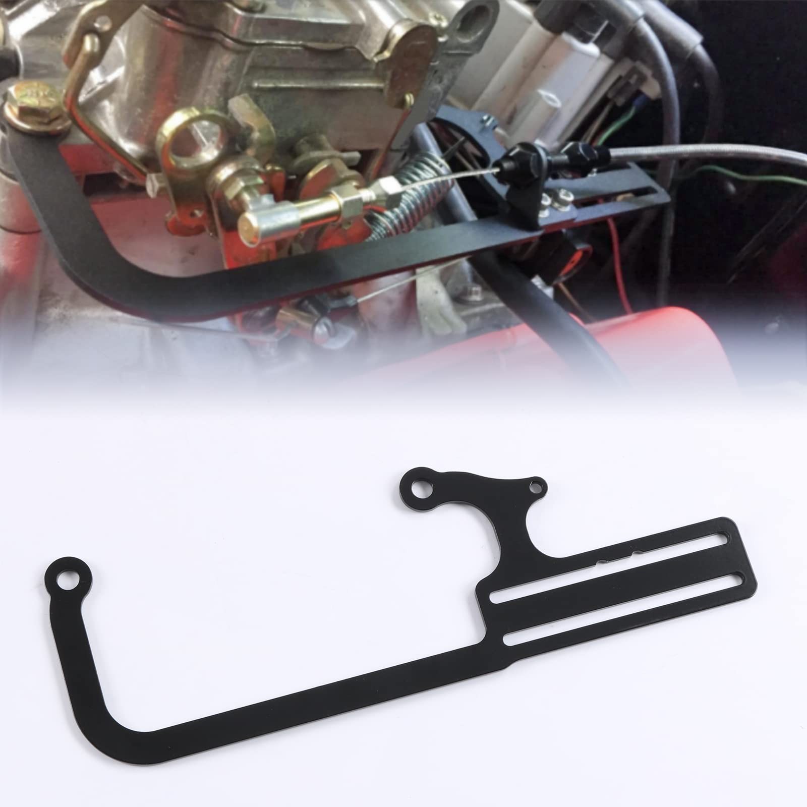 EZ-EFI Cable Mount Kit for Carburetor Throttle Cable Bracket – Steel Black