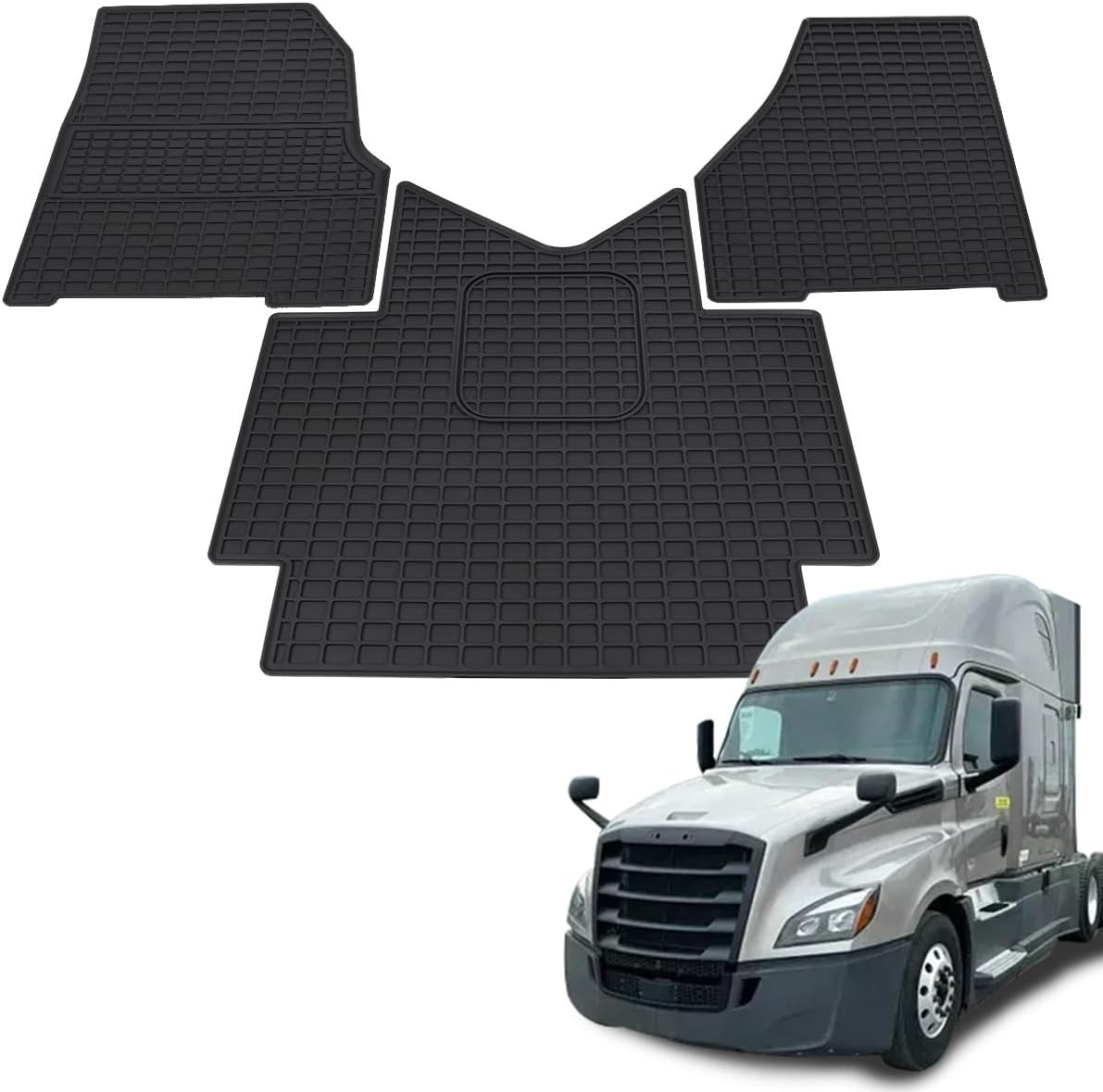 3pc Cascadia Floor Mats 18-23 Heavy Duty All-Weather Rubber Truck Liner US