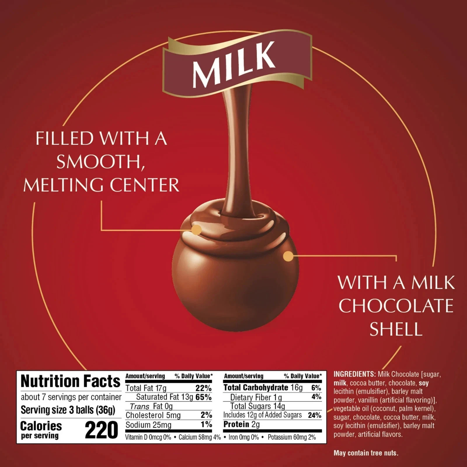 Lindt Lindor Milk Chocolate Candy Truffles, 8.5 oz. Bag…