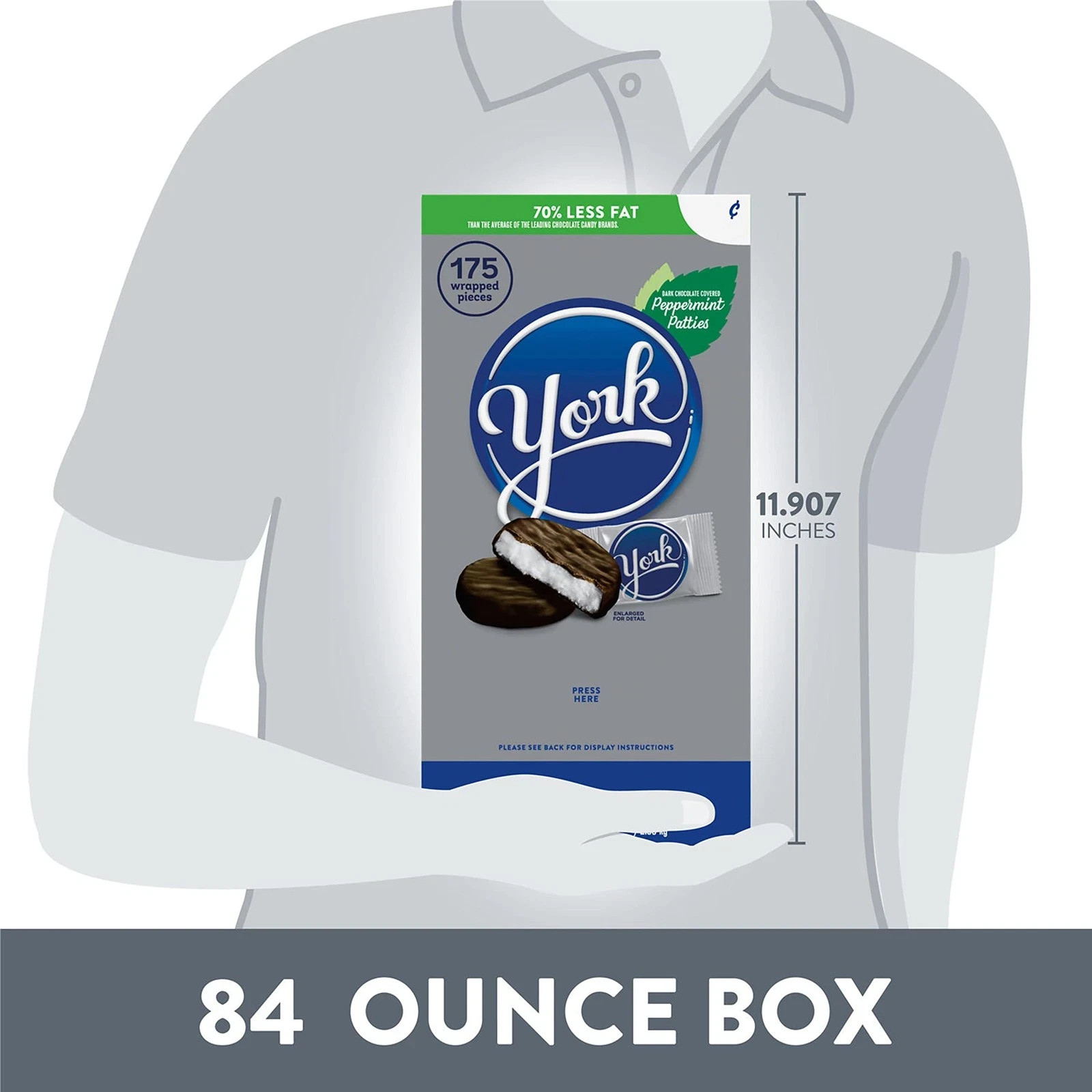 YORK Dark Chocolate Peppermint Patties Candy Bulk Box 84 oz 175 Pieces
