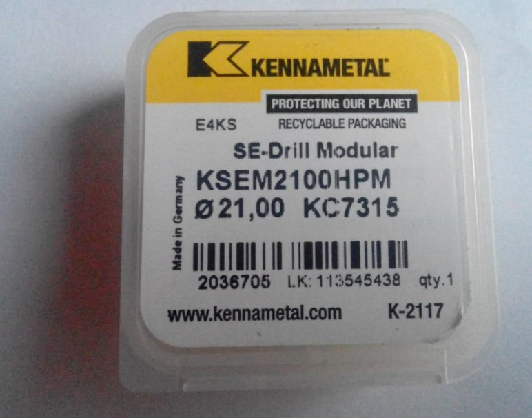 1PCS KENNAMETAL ORIGINAL NEW KSEM2100HPM KC7315 MODULAR DRILLING 2036705 21MM