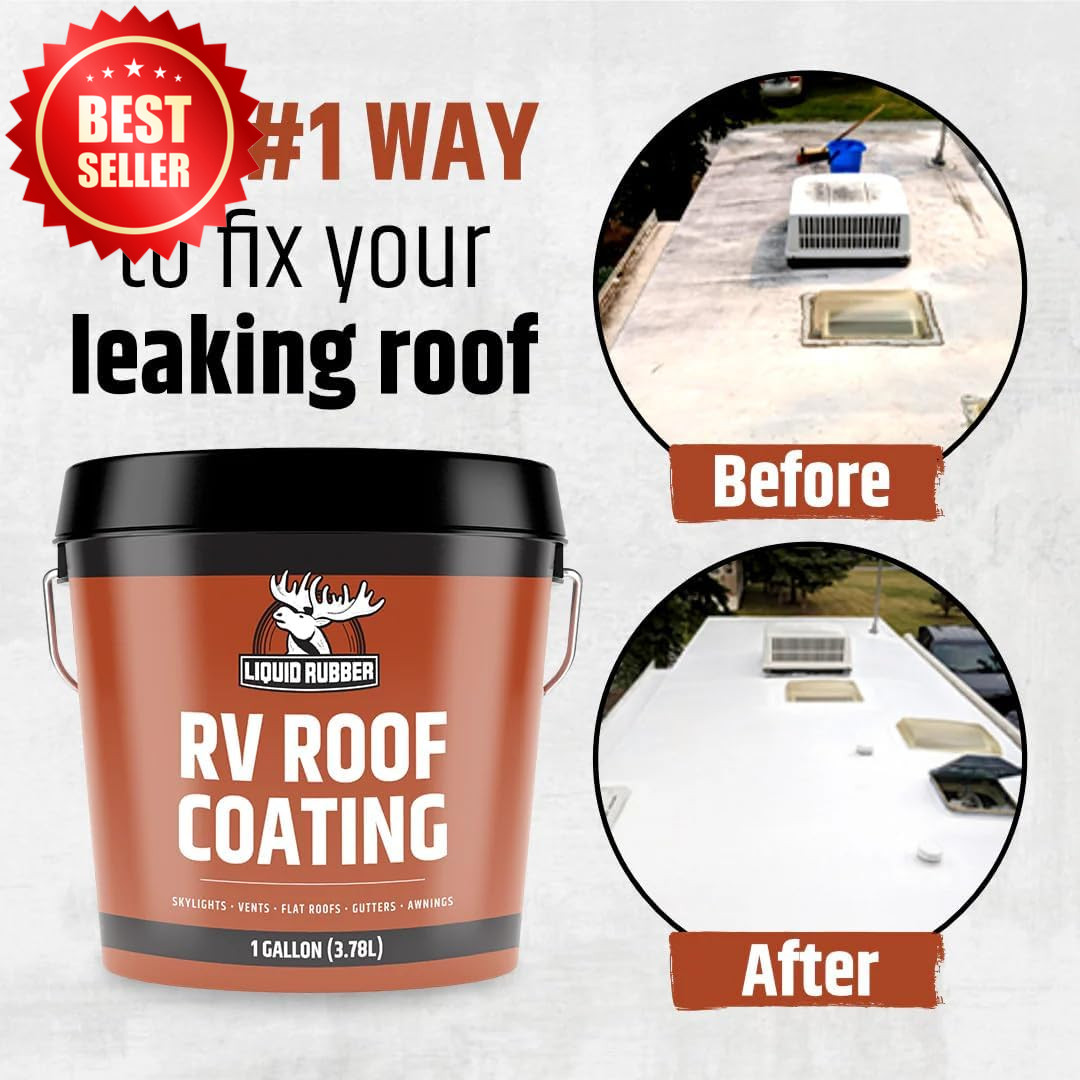 1 Gallon RV Roof Sealant White Solar Reflective EPDM TPO Waterproof US