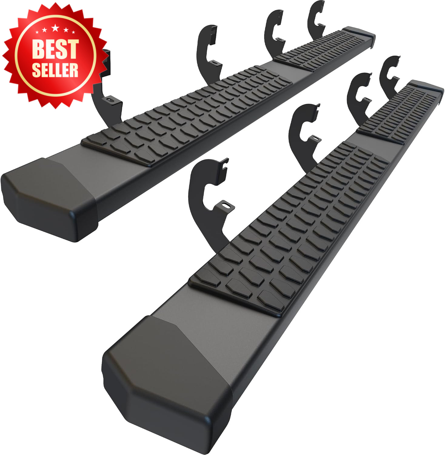 Black Aluminum Running Boards Side Steps Crew Cab 2019-2025 Silverado Sierra US
