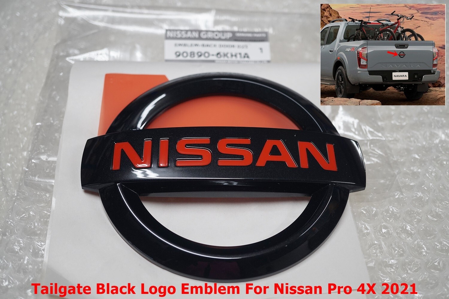 OEM BLACK TAILGATE LOGO EMBLEM FOR NAVARA PRO 4X NP300 D23 M/C 2022