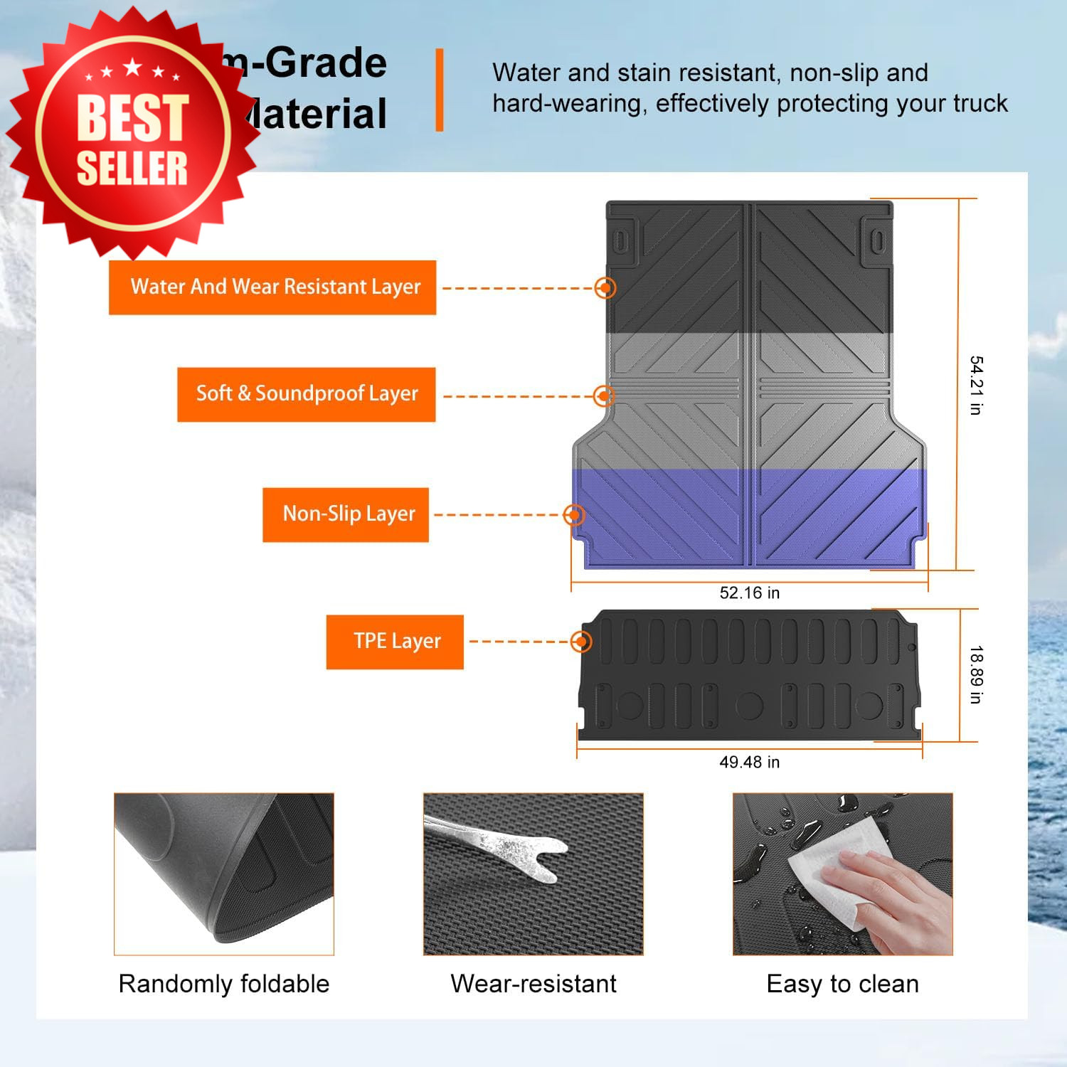 Truck Bed & Tailgate Mat Liner Kit 22-25 Maverick All Weather Protector US