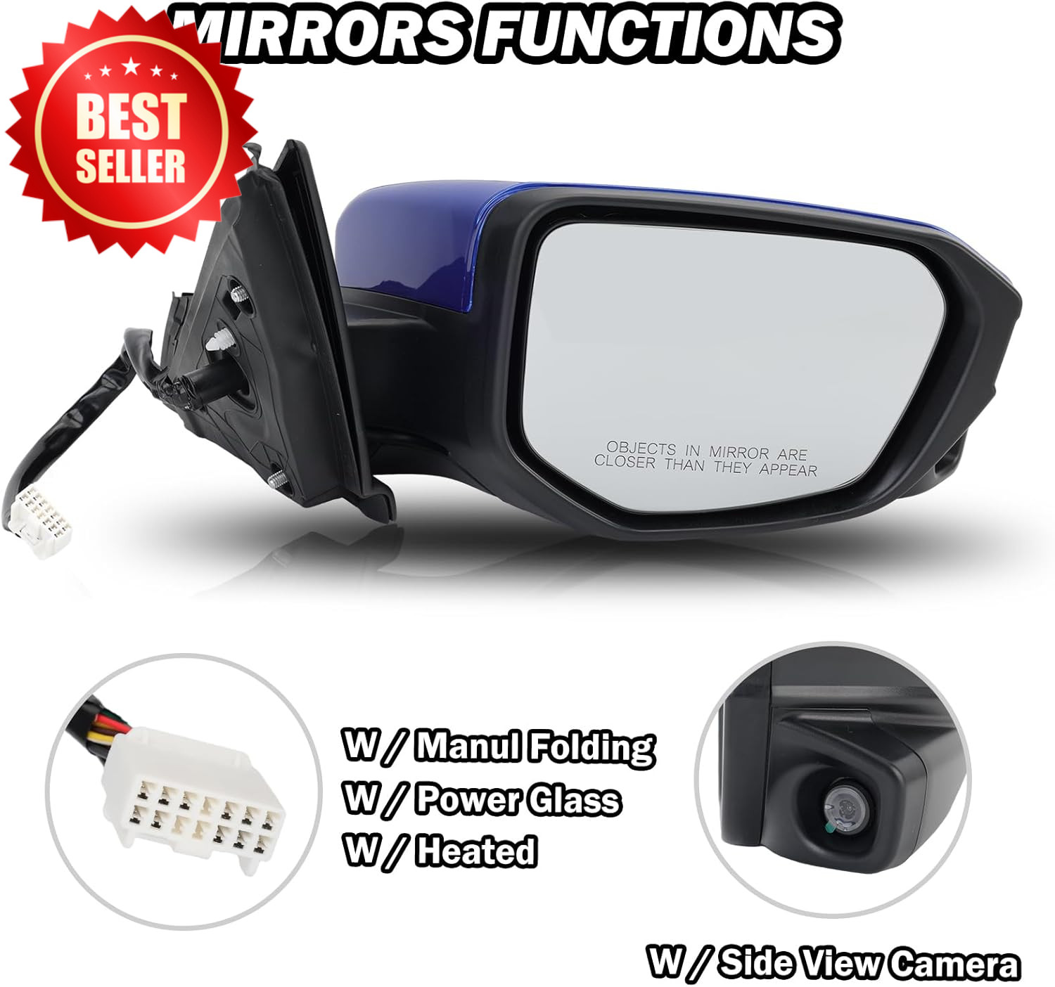 Passenger Side Mirror Camera Power Heated 2016-2021 Civic Sedan Coupe Hatchback