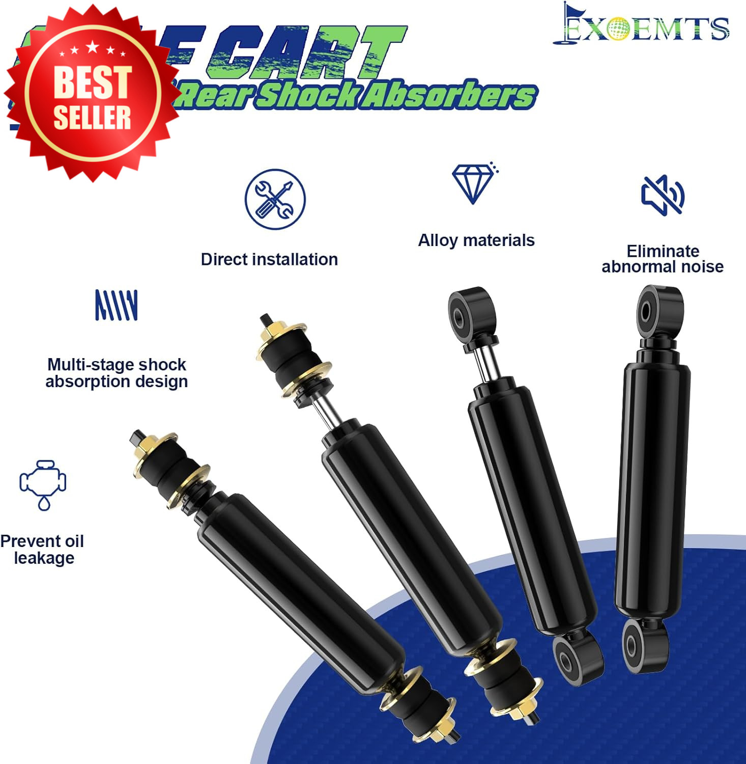 4 PCS Golf Cart Front Rear Shocks 1988-Up 2004-Up Gas Electric US