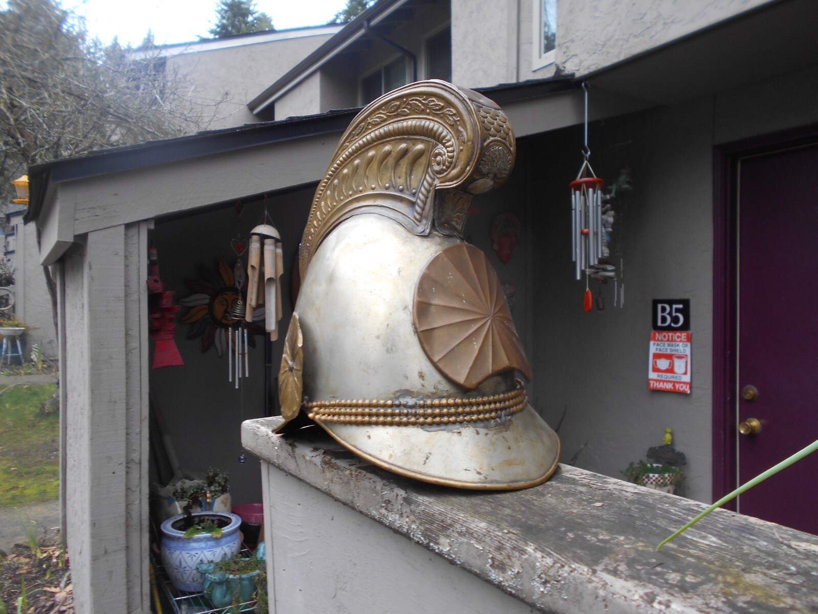 1860`s French second Empire brass fireman helmet