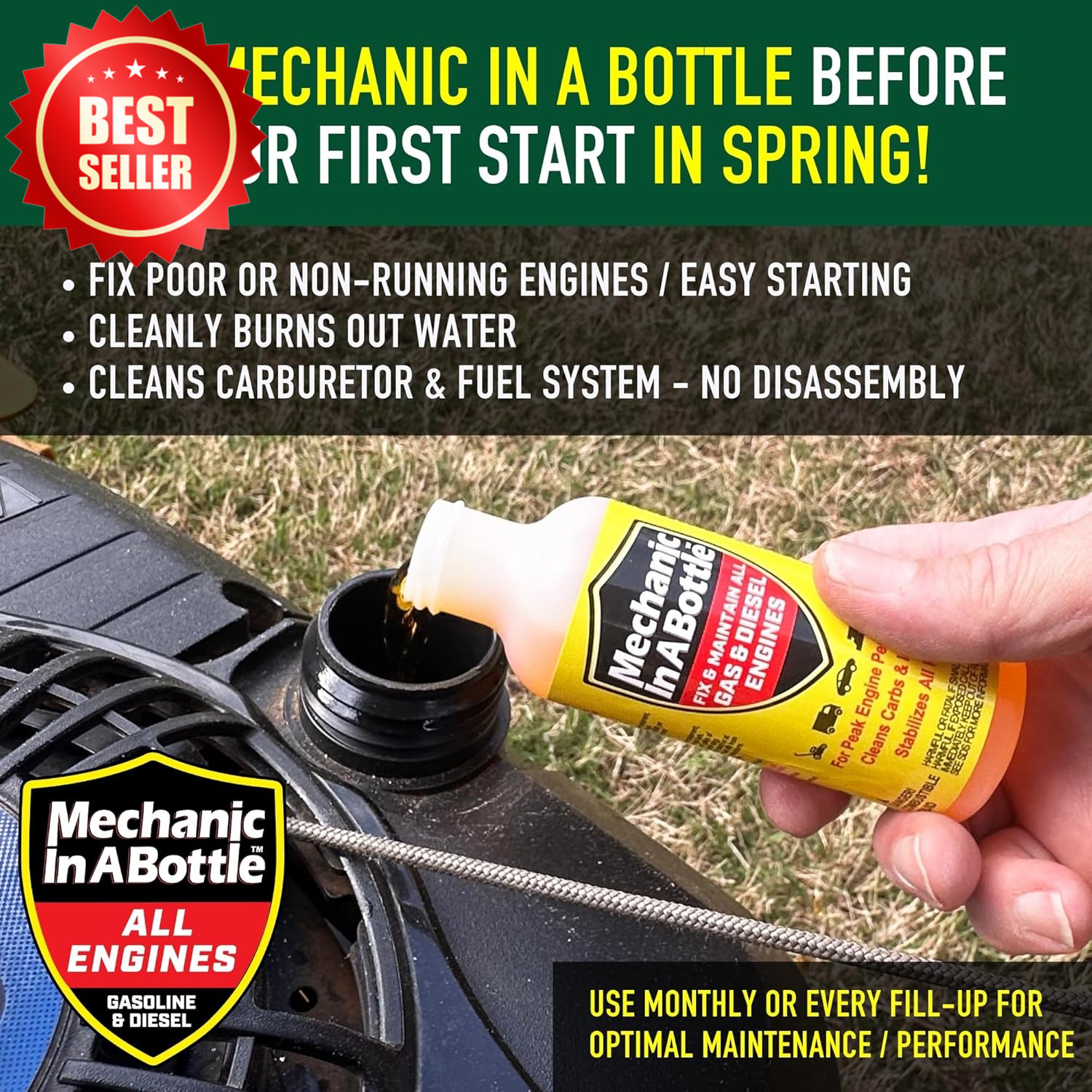 1 Gallon Gas Diesel Fuel System Cleaner Stabilizer 2-128-1 Jug US