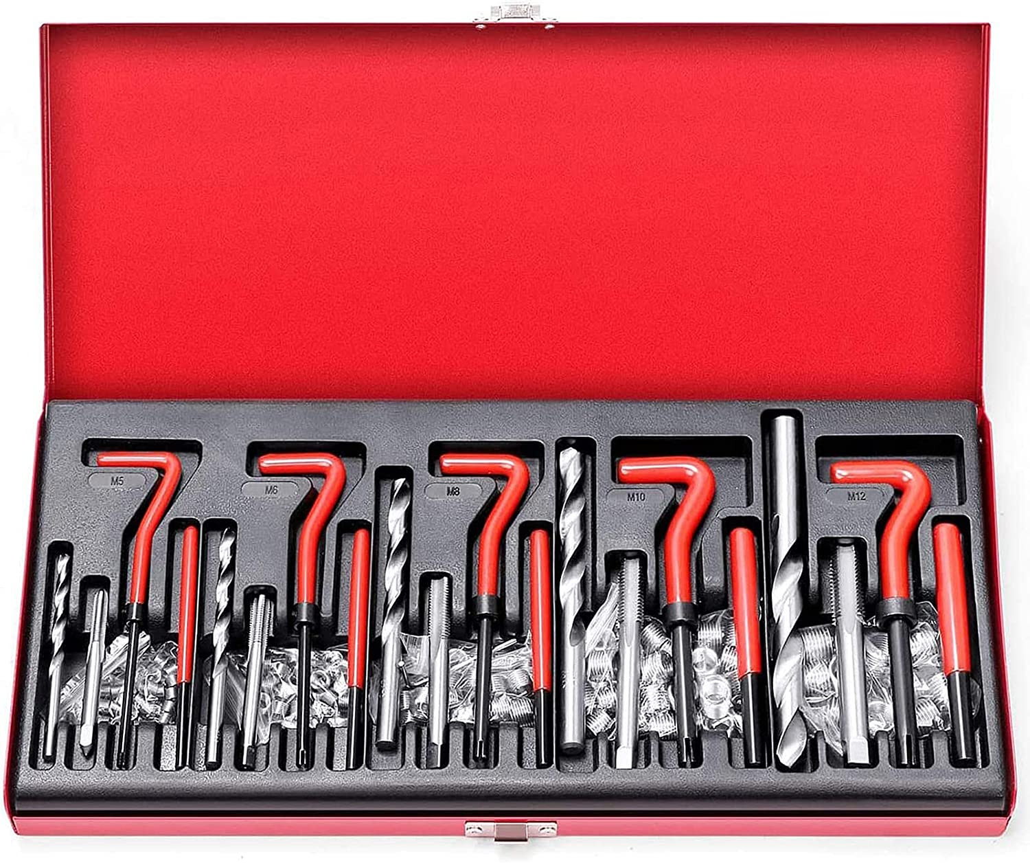 131 PC Metric Thread Repair Kit M5-M12 HSS Taps Inserts Rethread Auto US