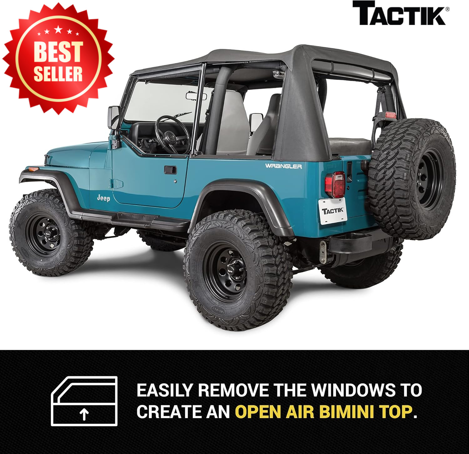 Replacement Soft Top Fits Jeep Wrangler 1988-1995 YJ Black Denim Fabric Only US
