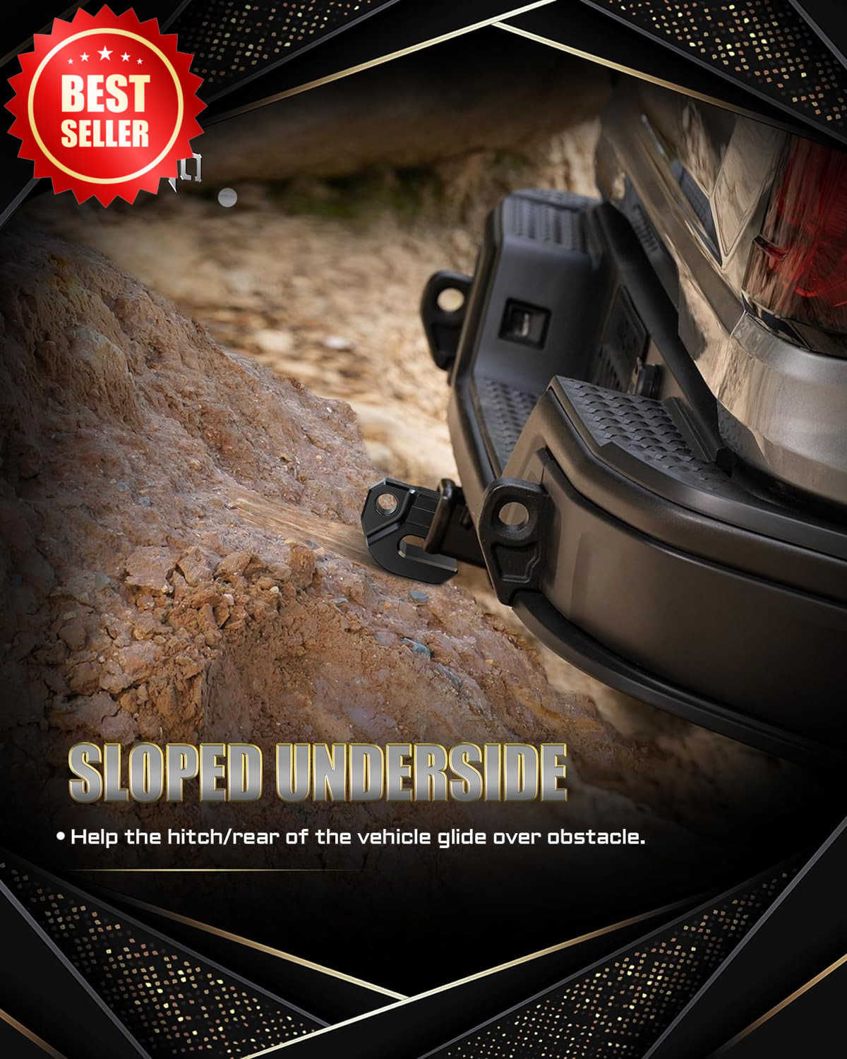 Black Aluminum Hitch Slider 2″ Receiver 45K lbs Skid Recovery Off Road US