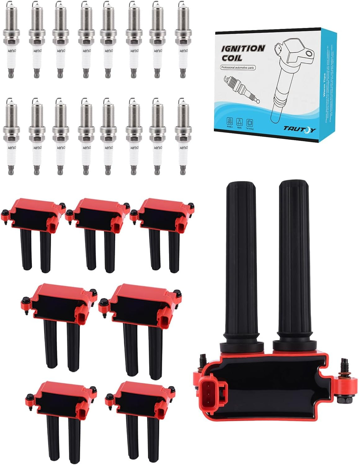 8 Pcs UF504 Ignition Coil Pack Iridium Spark Plug 5.7L 6.1L 2005-2016 US