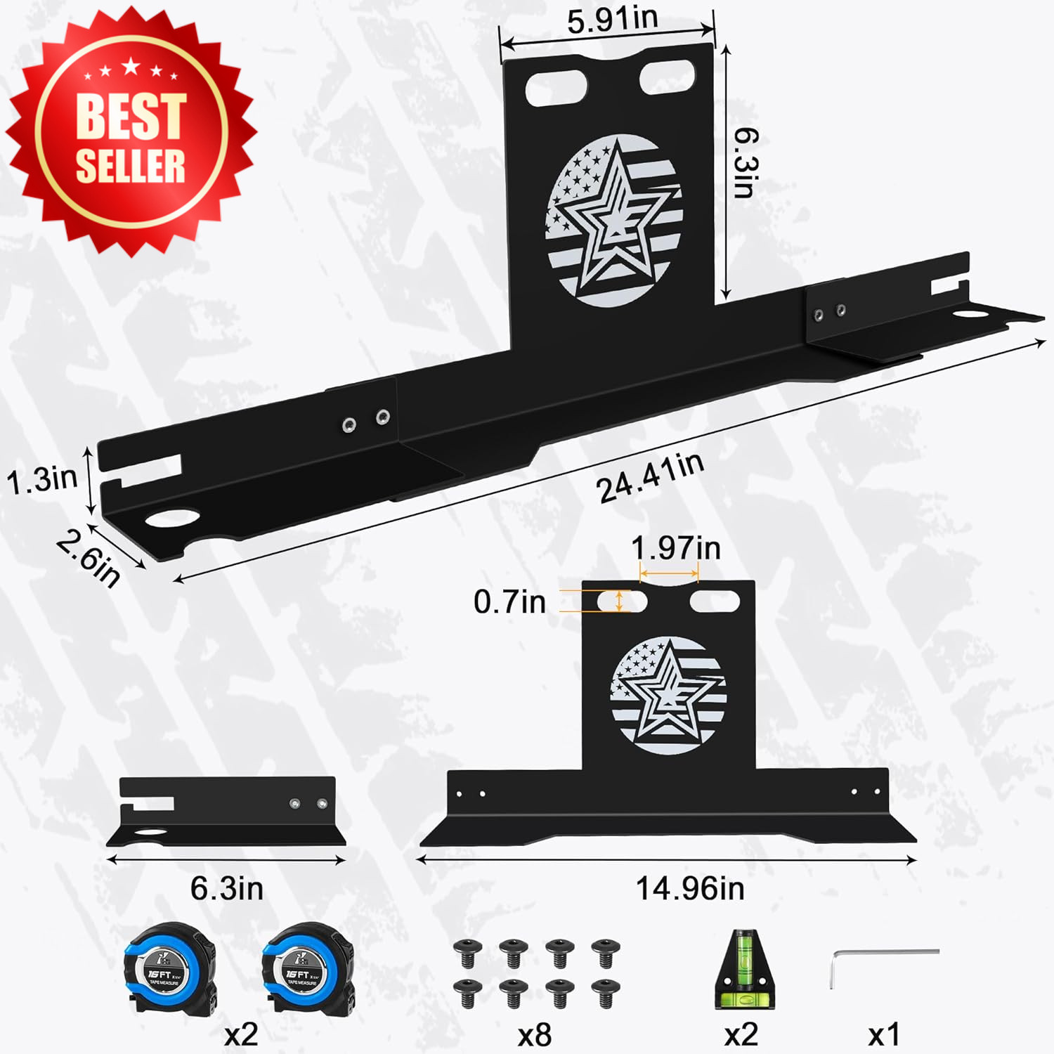 Wheel Alignment Tool Kit Toe Plates Imperial No Caliper Removal HD US