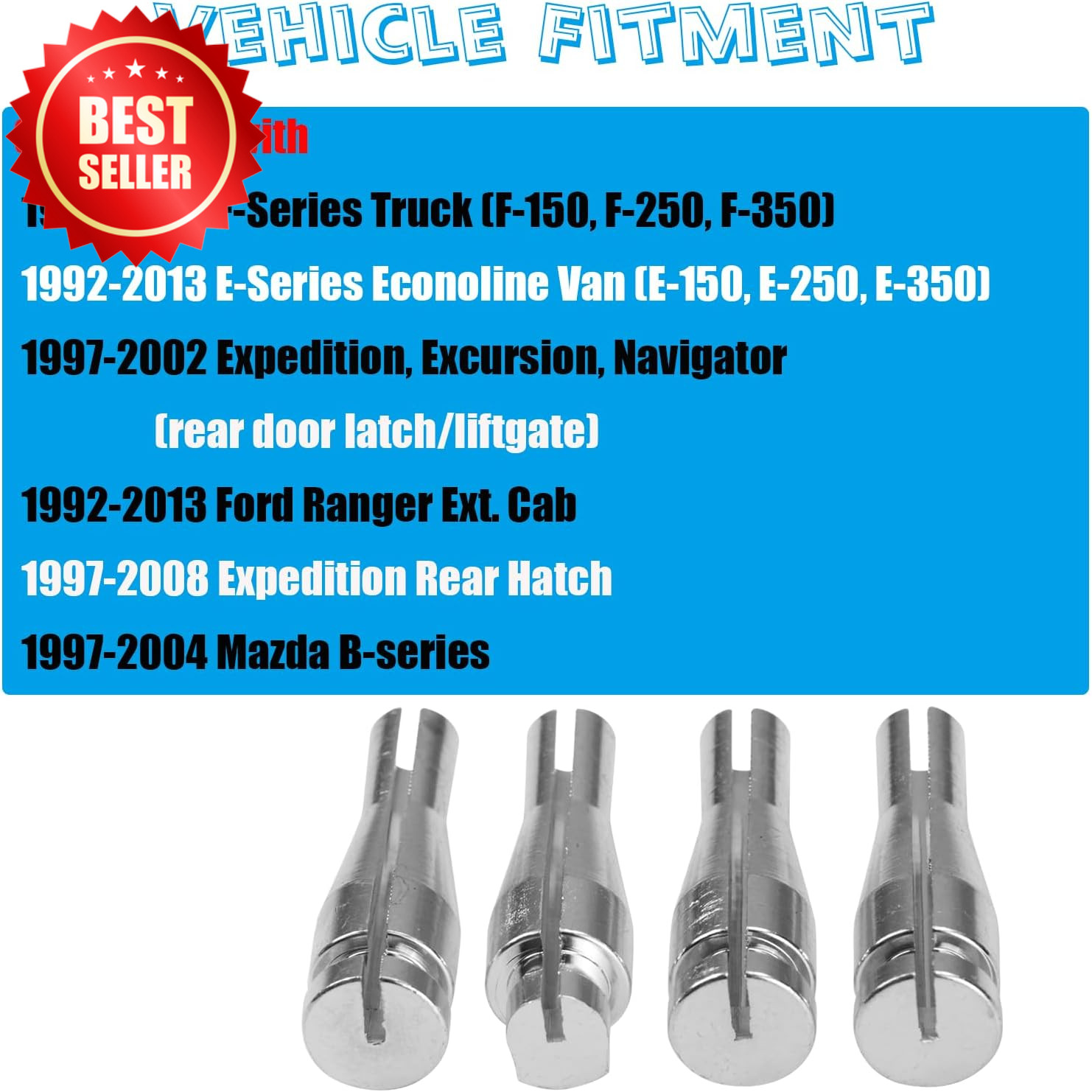 8 ENDS Door Latch Cable Repair Kit Compatible with Ford F150 F250 F350, E-Series