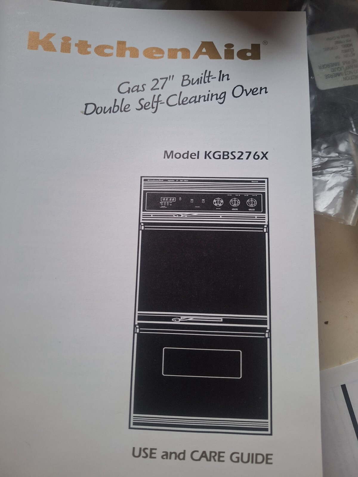 27 “Kitchenaid Double Door Wall Mount Oven