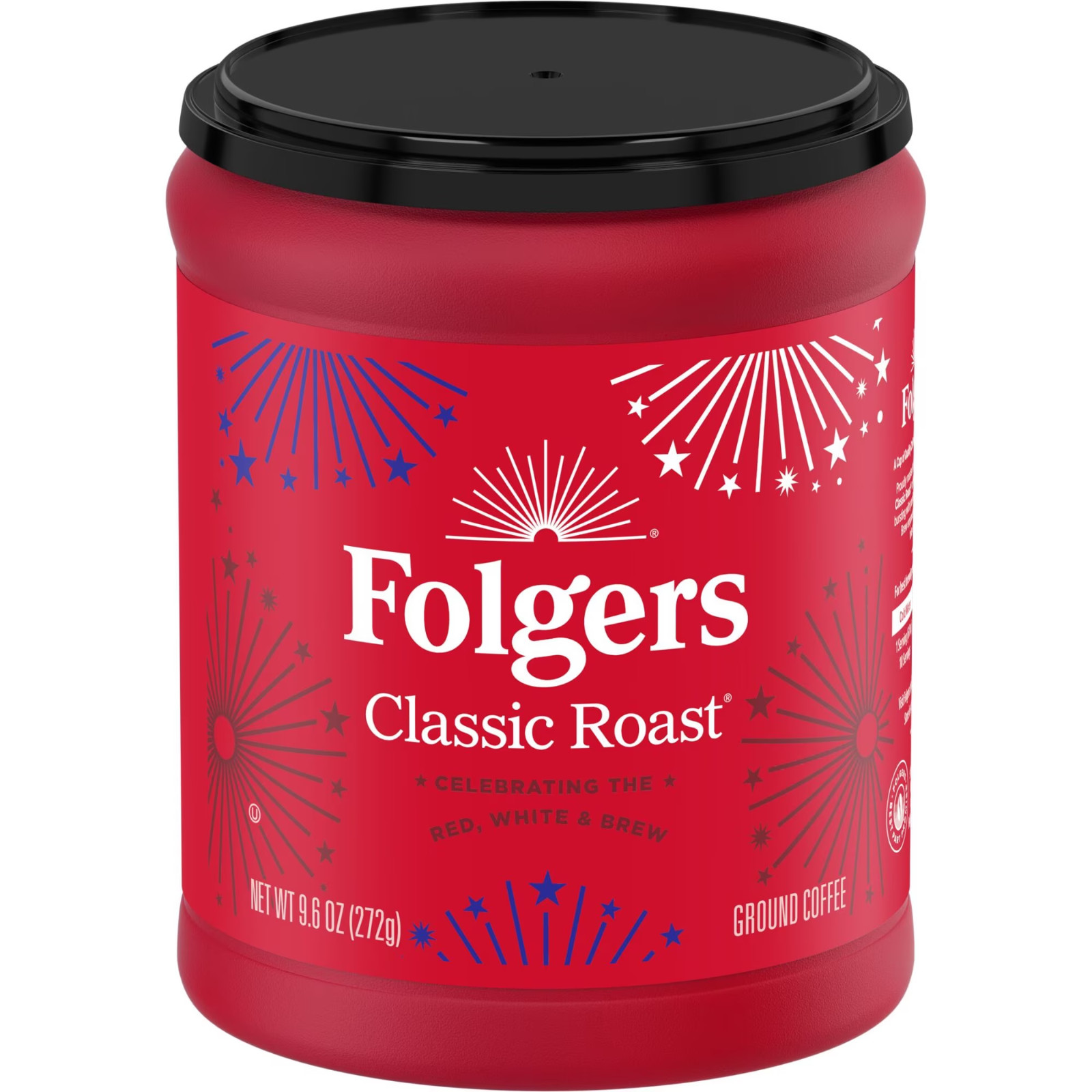 Folgers Classic Roast Ground Coffee, Medium Roast, 9.6 oz Canister