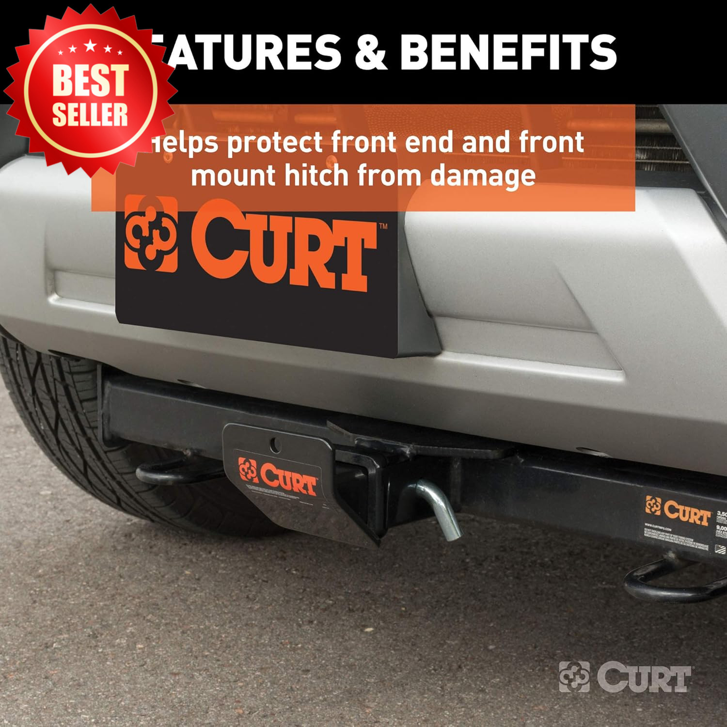 31007 Trailer Hitch Skid Plate for 2 Inch Receiver Off Road Protector US