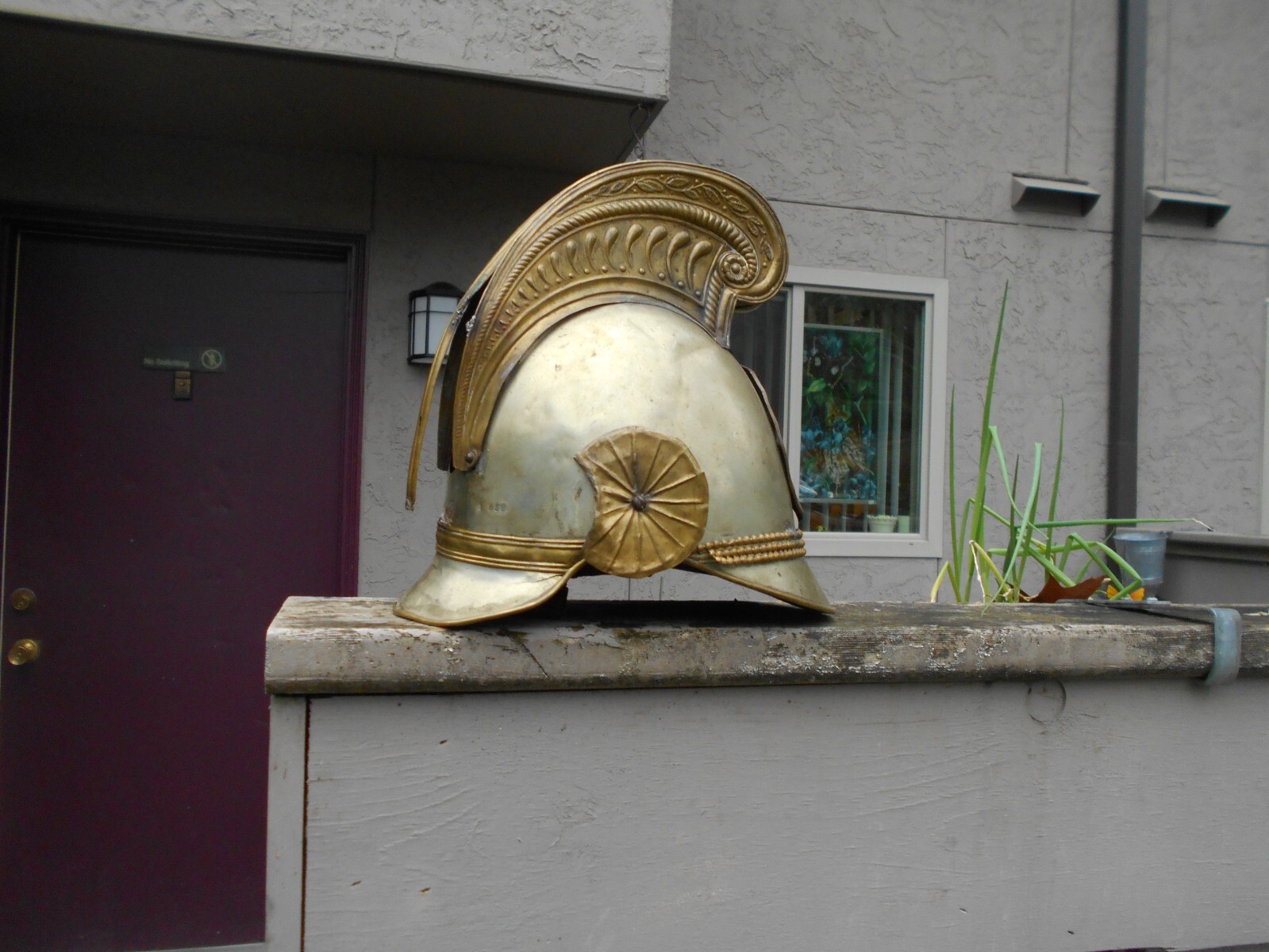 1860`s French second Empire brass fireman helmet