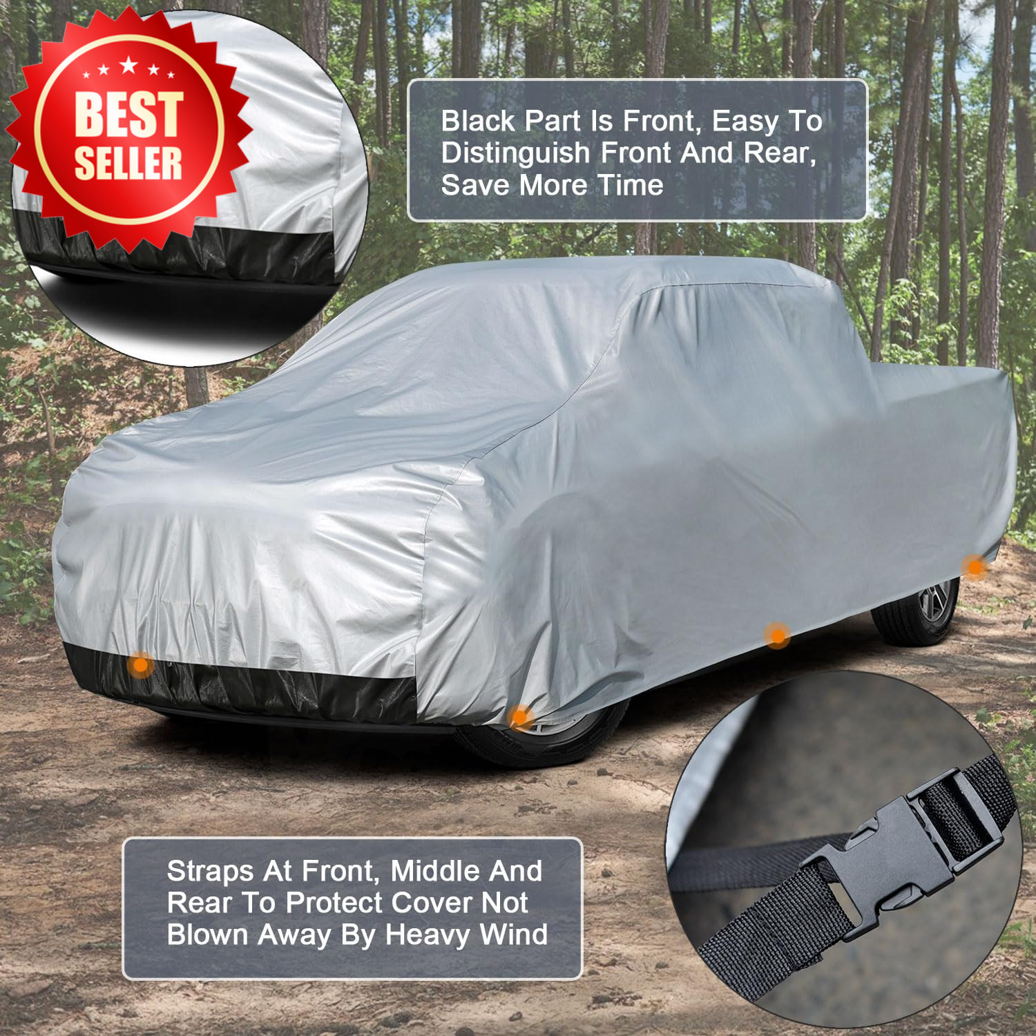 6 Layer Truck Cover Waterproof All Weather Heavy Duty Outdoor Pickup 228 Inch L