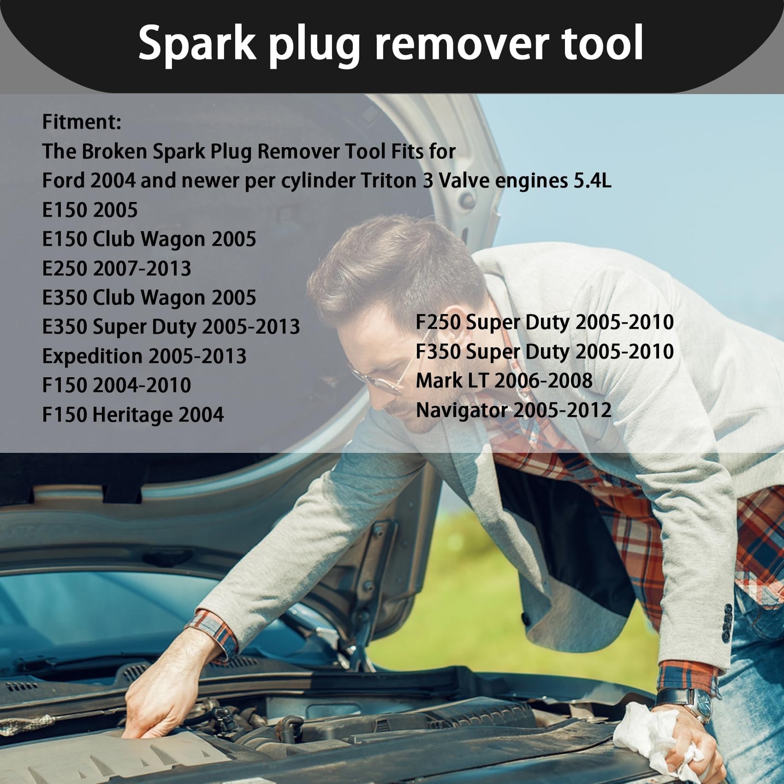 Broken Spark Plug Remover Tool Kit Fits for Triton 3 Valve Engines 5.4L Remov…