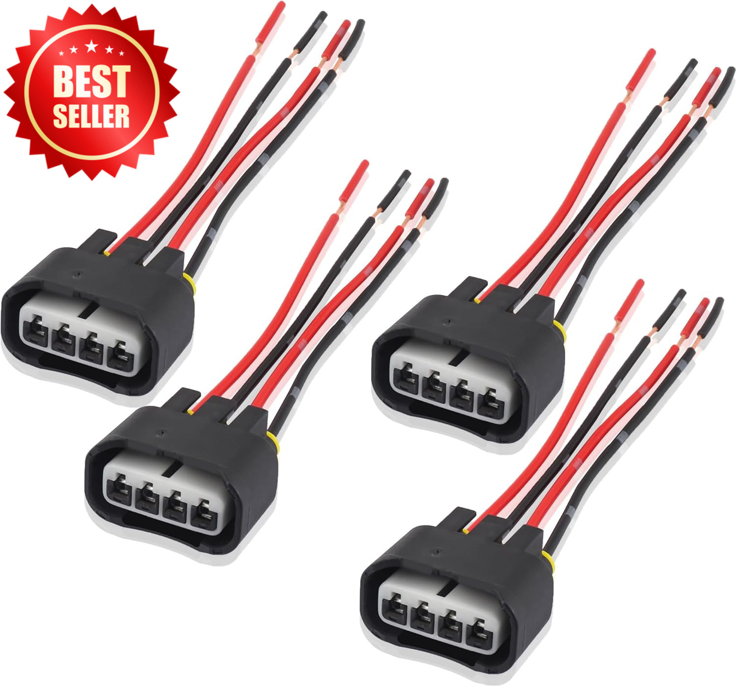 4PCS Ignition Coil Connector – Standard 4 Ports Ignition Coil Wire – Compatible
