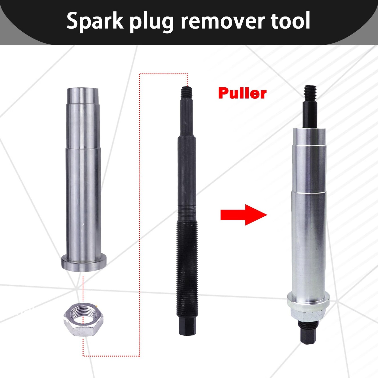 Broken Spark Plug Remover Tool Kit Fits for Triton 3 Valve Engines 5.4L Remov…