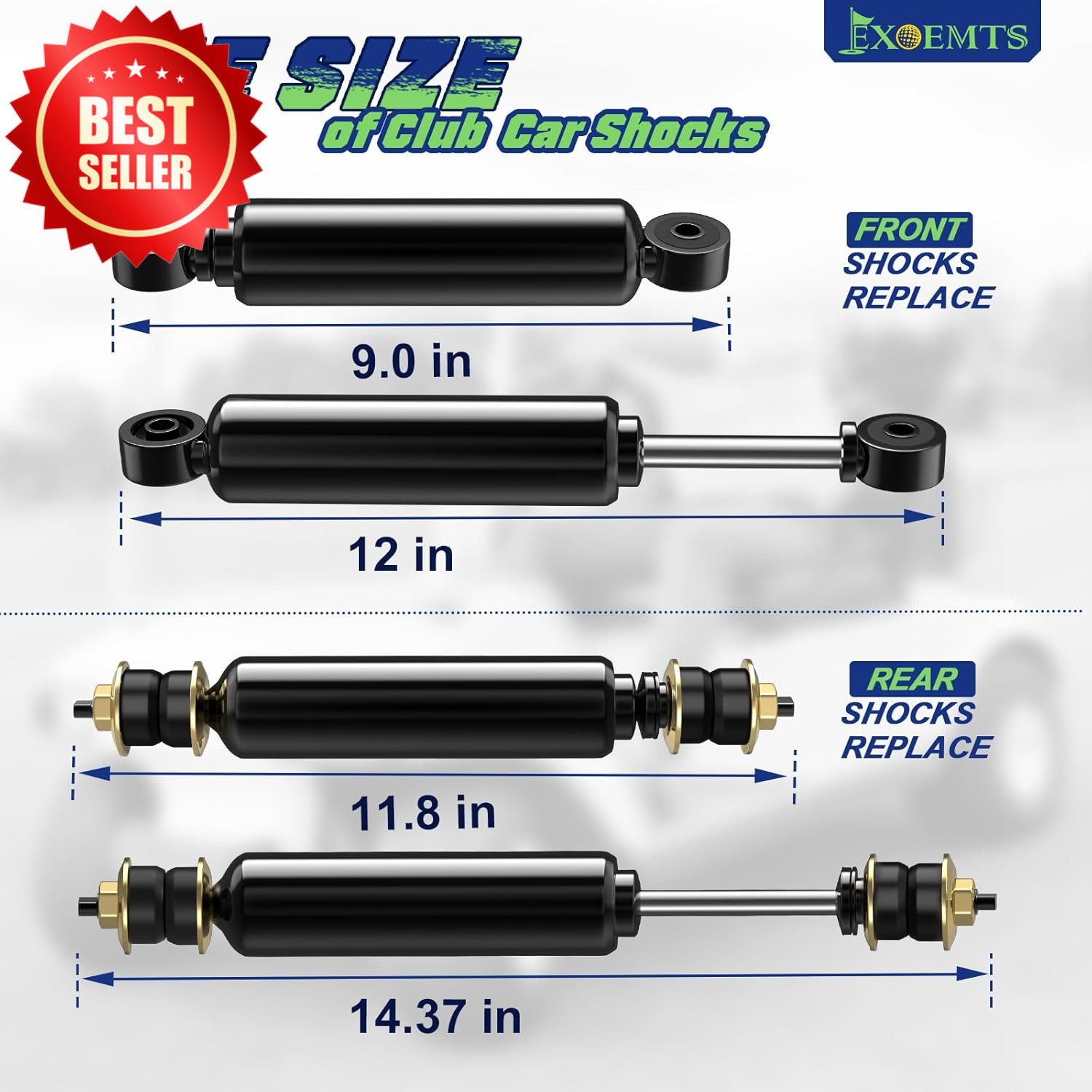 4 PCS Golf Cart Front Rear Shocks 1988-Up 2004-Up Gas Electric US
