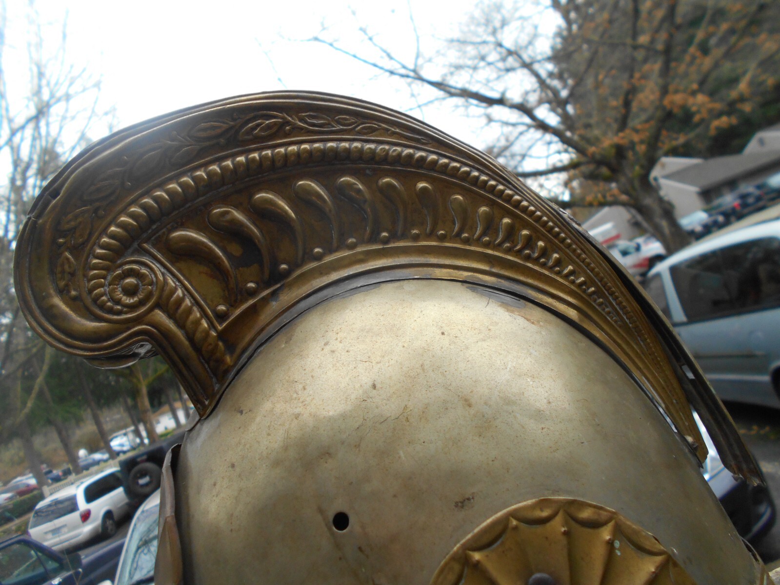 1860`s French second Empire brass fireman helmet