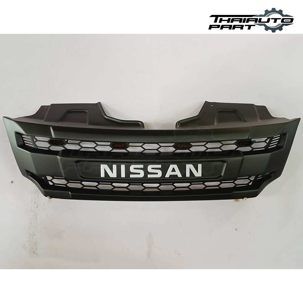 Front Grille Matte Black White Logo Amber LED For Nissan Navara NP300 D23 14-19