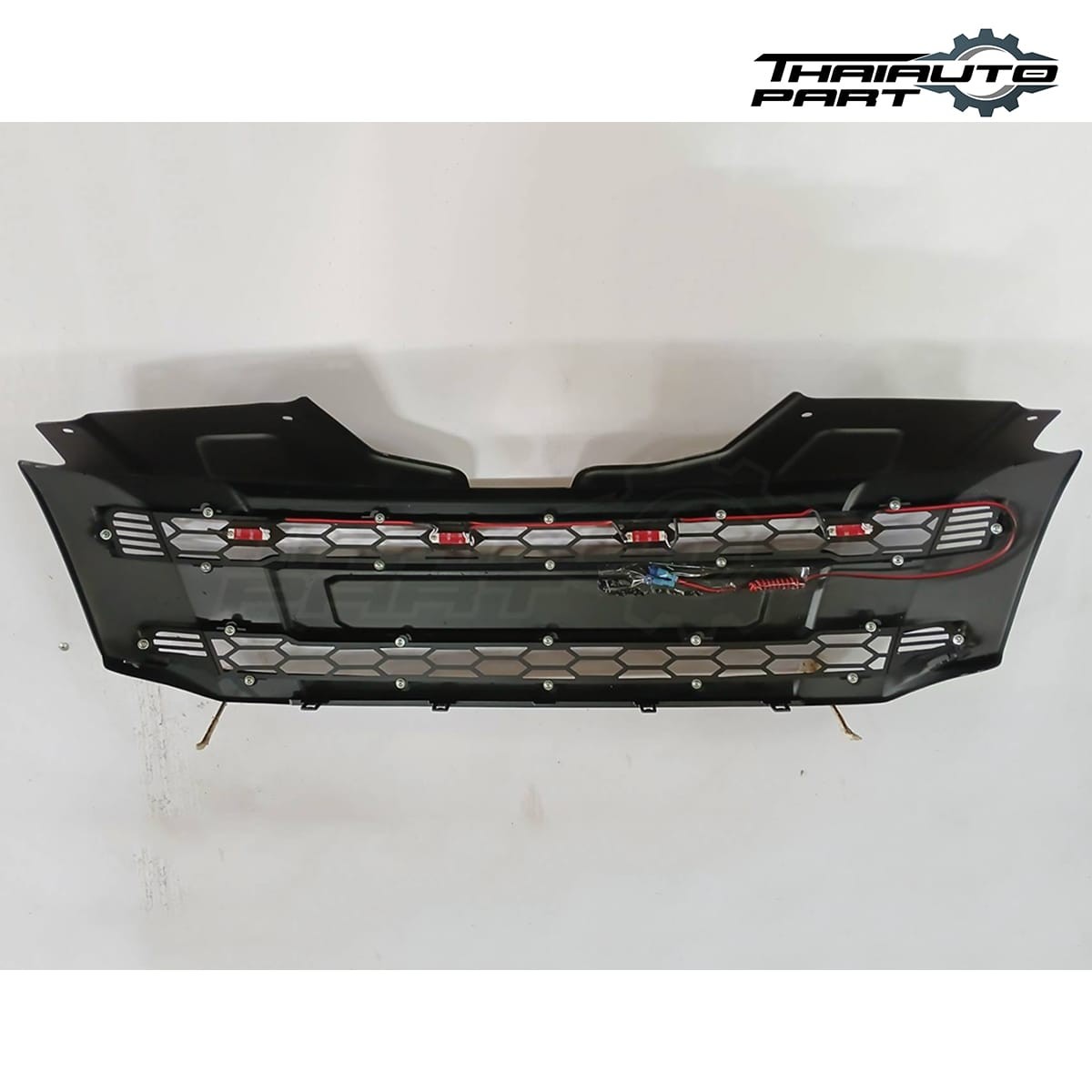 Front Grille Matte Black White Logo Amber LED For Nissan Navara NP300 D23 14-19