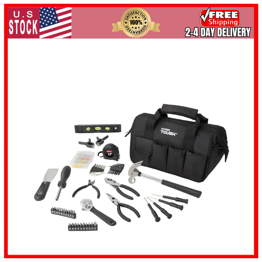 Hyper Tough 89-Piece Household Tool Set with 12-Pocket Storage Bag