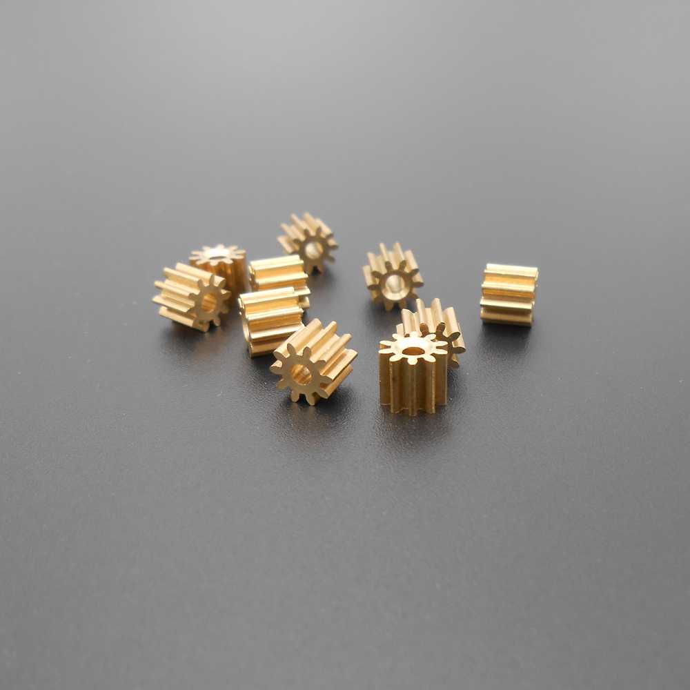 5Pcs 0.5M 102A Brass Gear 0.5 Modulus T=10 Aperture 2mm 1.95MM 10T 10 Teeth 5MM
