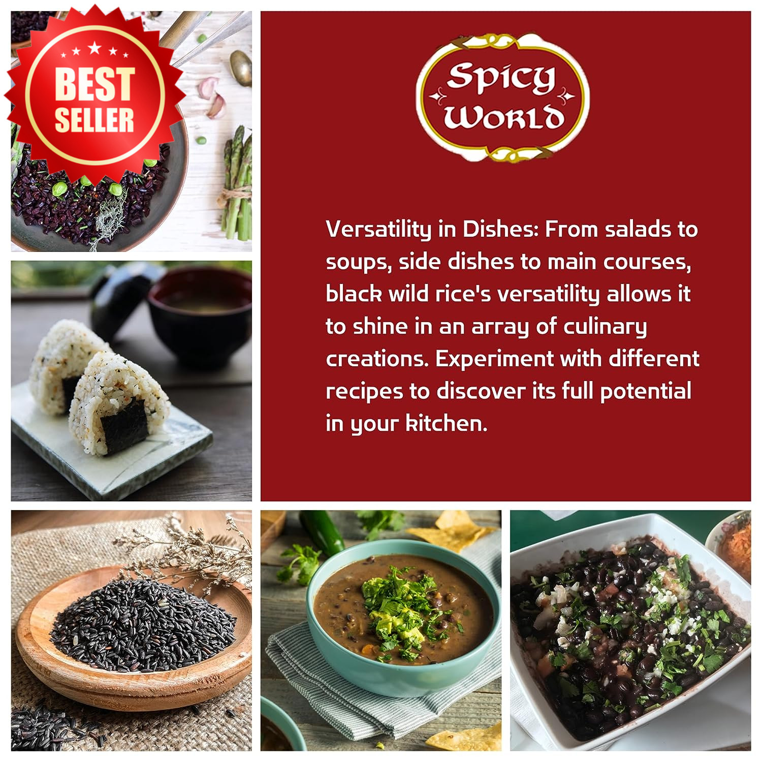 Minnesota Grown Black Wild Rice 6 Pound Bag – Premium Quality, All Natural – by