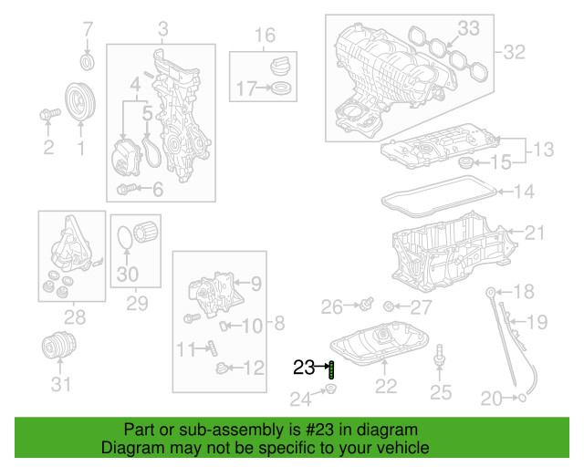 Two OEM Original Factory 2011-2017 Lower Oil Pan Studs – Toyota 90126-A0013