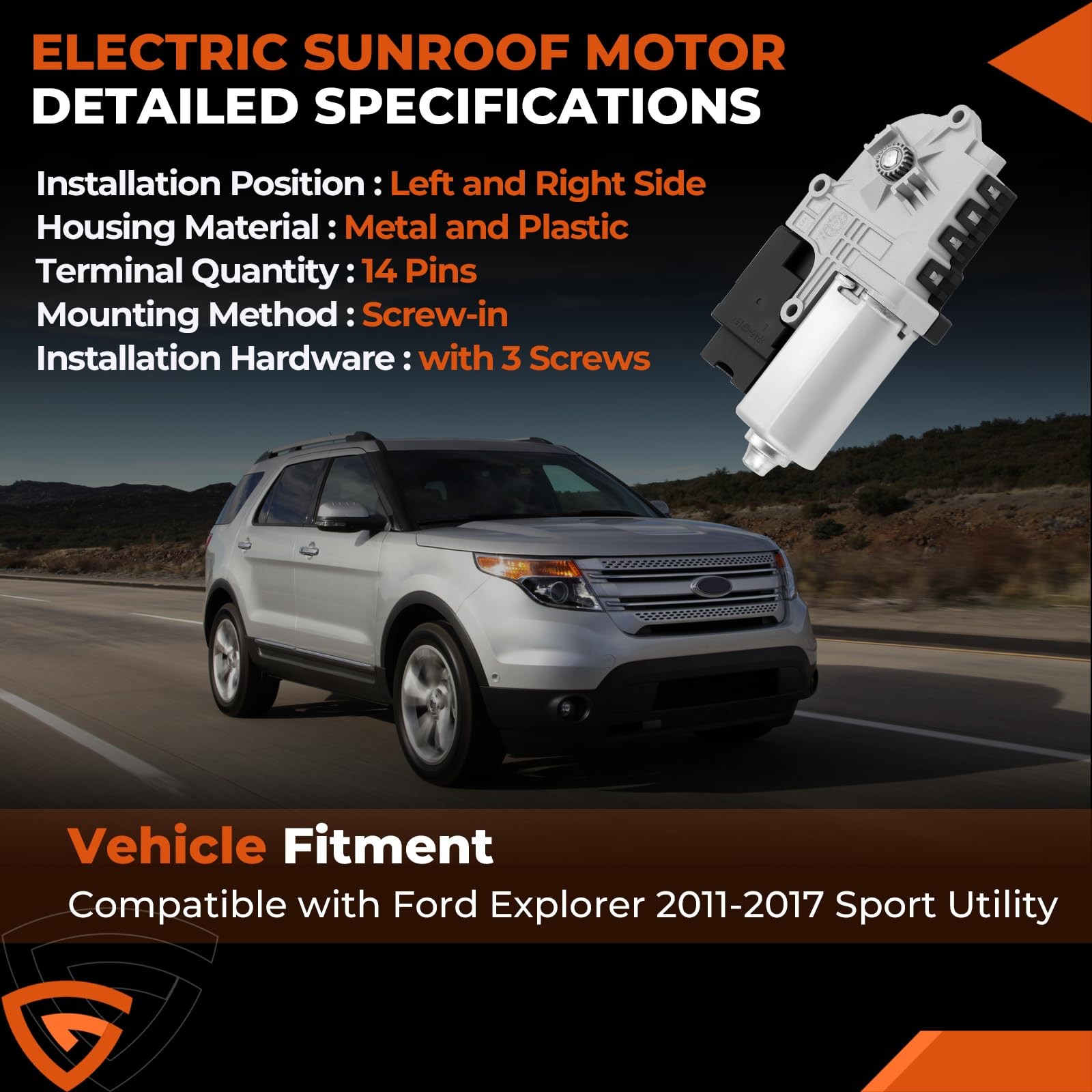 Sunroof Motor for Ford Explorer 20112017 Left & Right Replacement Parts